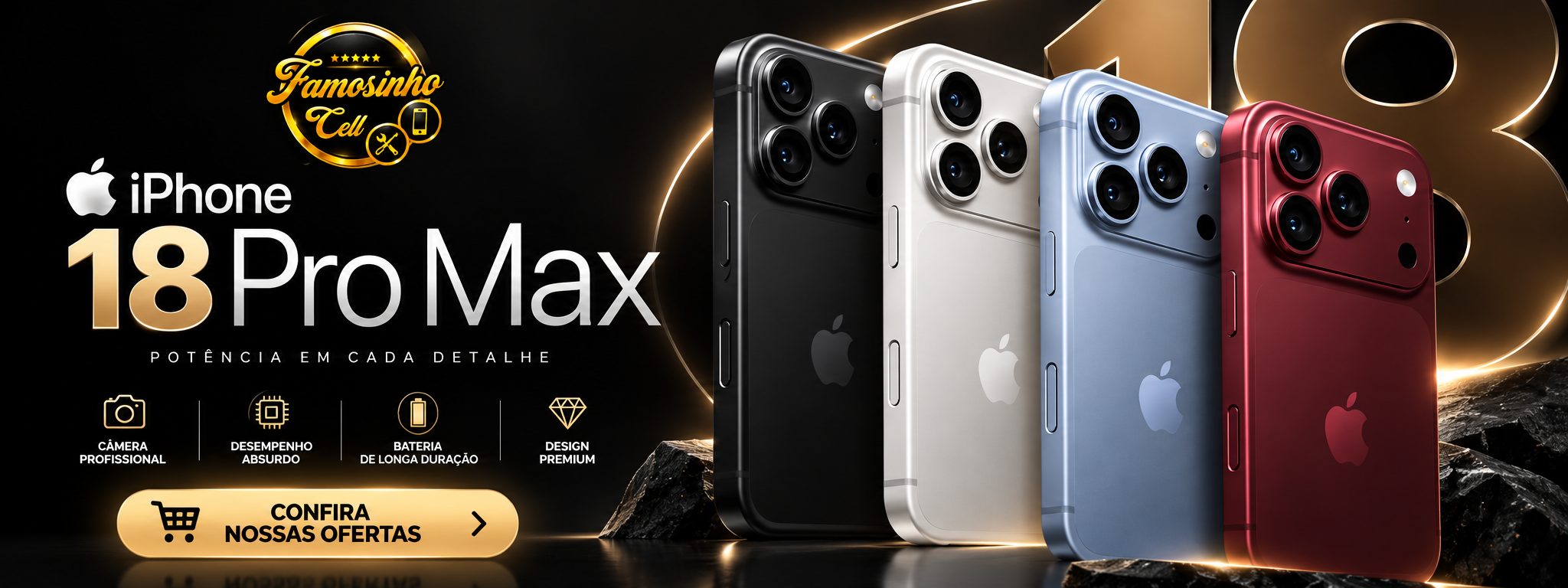 Banner iPhone 18 Pro Max Famosinhocell
